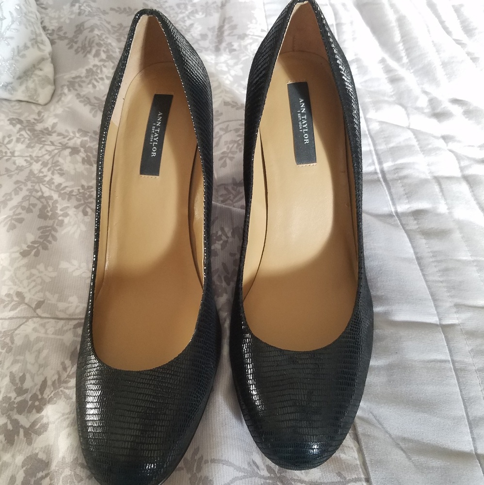 Ann Taylor Black Wedges.  Size 9.5